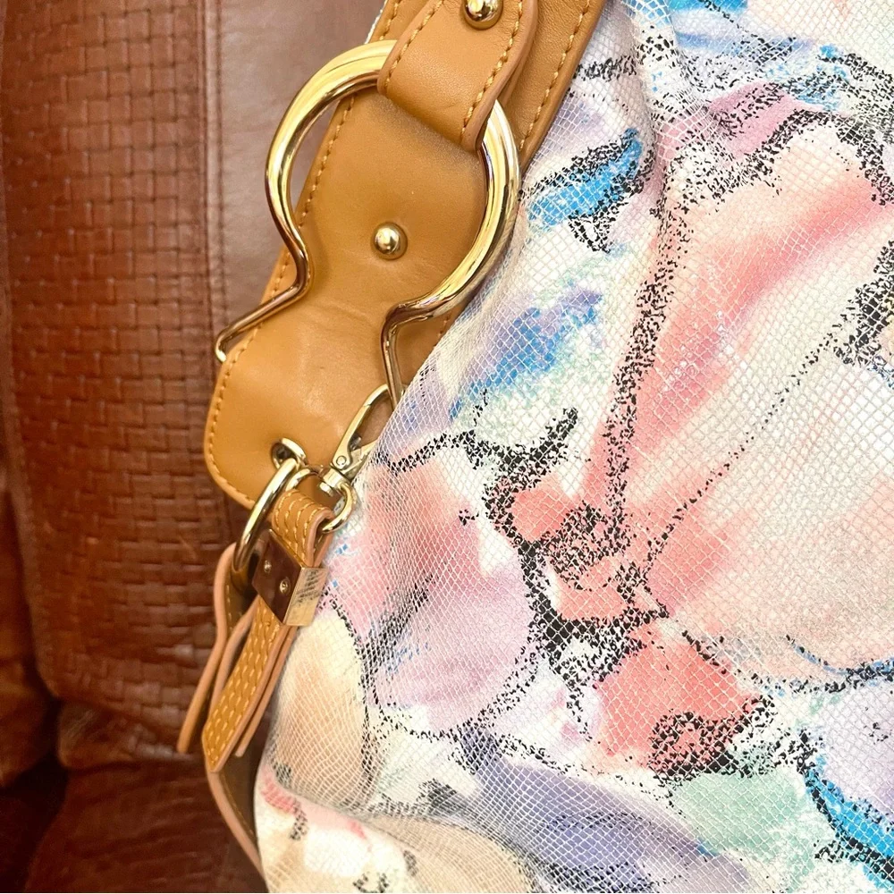 Floral Pattern Genuine Leather Spacious Hobo & Boho Style Shoulder Bag